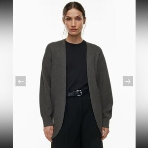 Like New Aritzia Babaton Decision Cardigan in Heather Peppercorn Grey Size XL